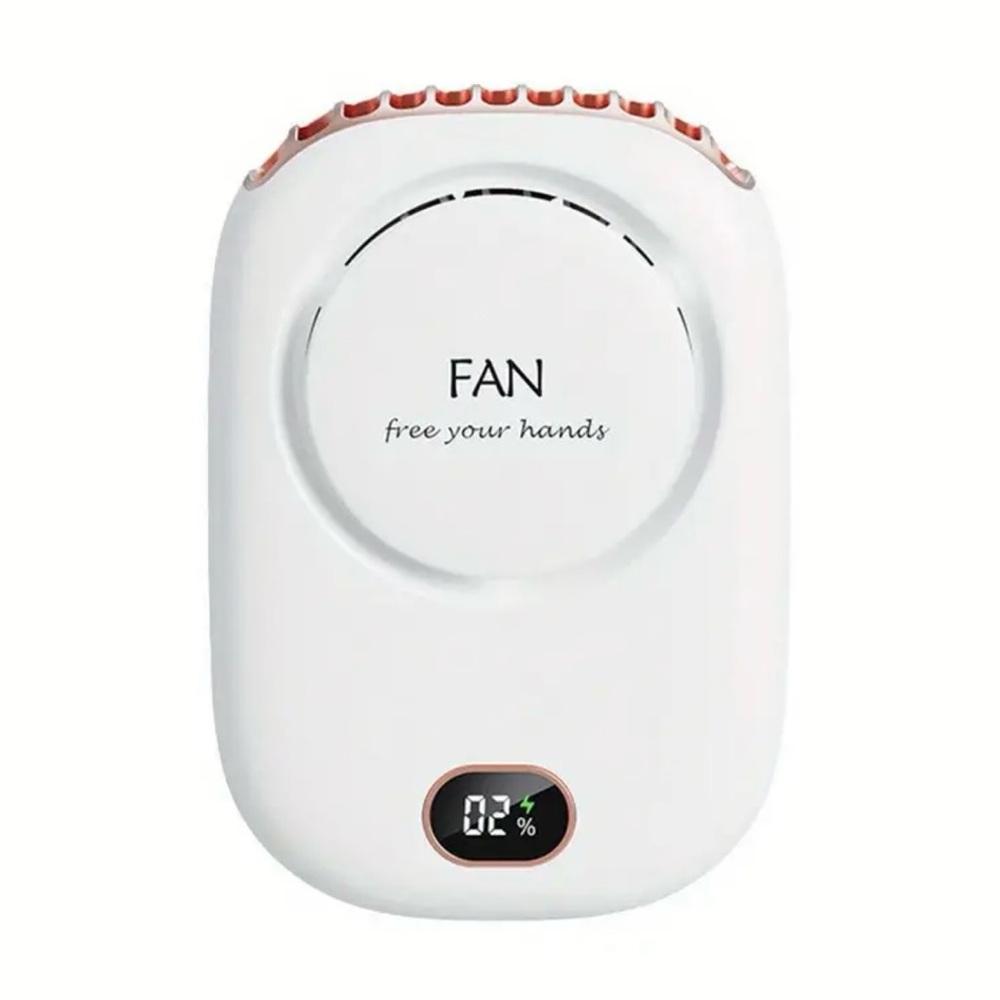 Portable Hanging Neck Fan Mini Wearable Sport Fan 3 Speed USB Rechargeable White